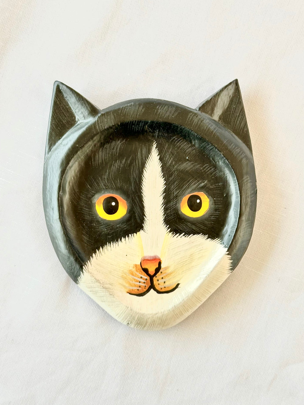 Vintage Hand-painted Cat Coaster Set