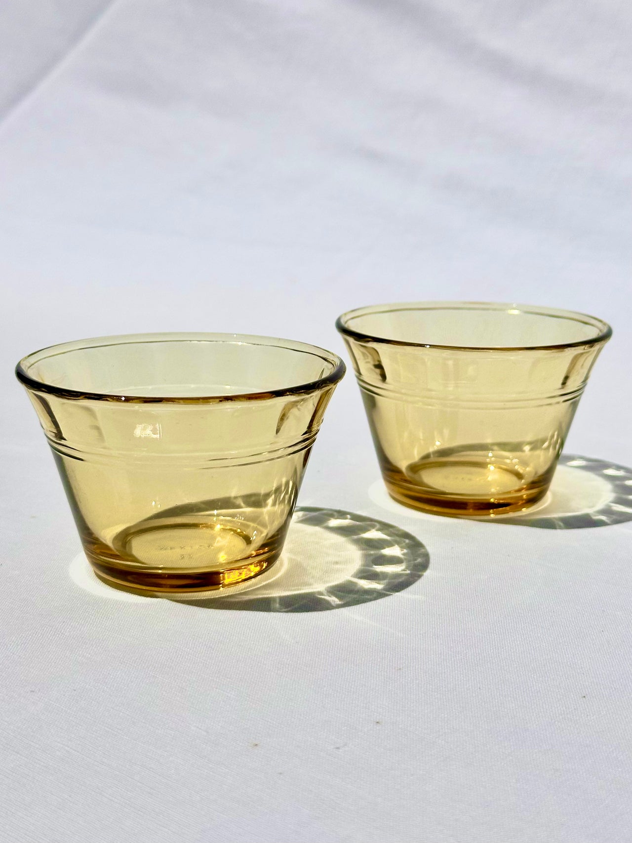 Vintage Honey Yellow Glass Ramekins (Set of 2)