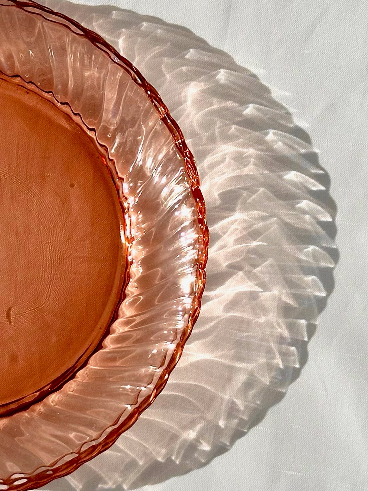 Vintage Pink Swirl Salad Plate