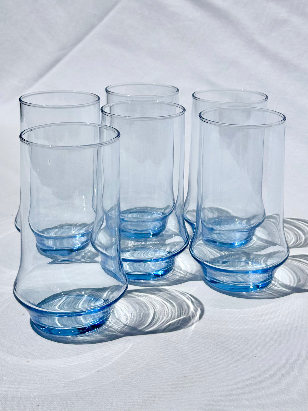 MCM Azure Clear Blue Glass Tumblers (Set of 2)