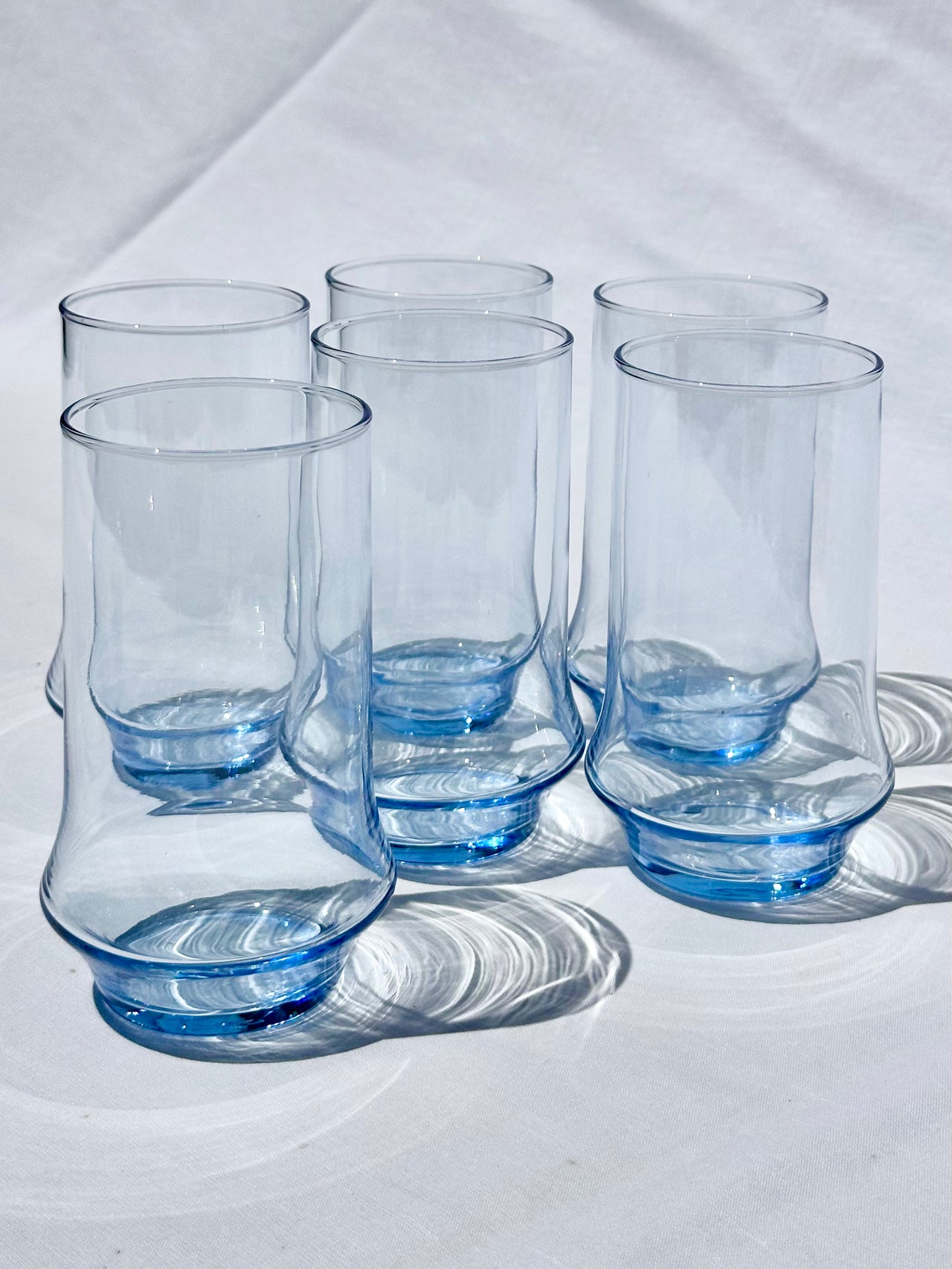 MCM Azure Clear Blue Glass Tumblers (Set of 2)