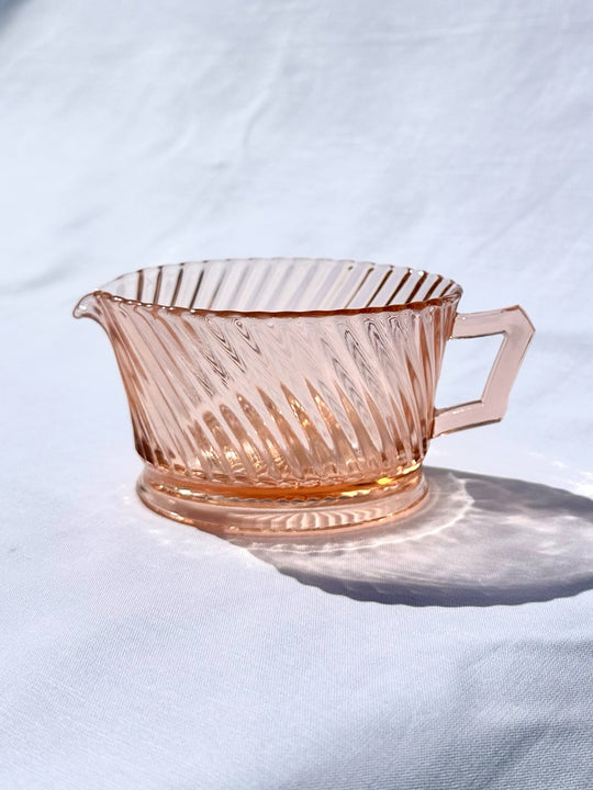 Pink Glass Pitcher