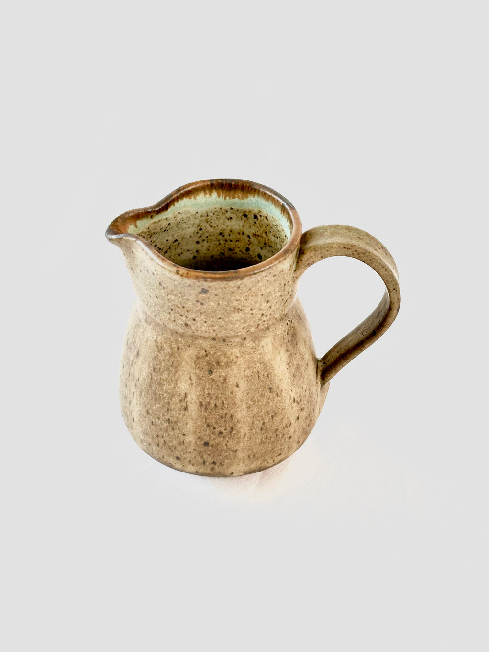 Handmade Small Ceramic Pitcher with Handle