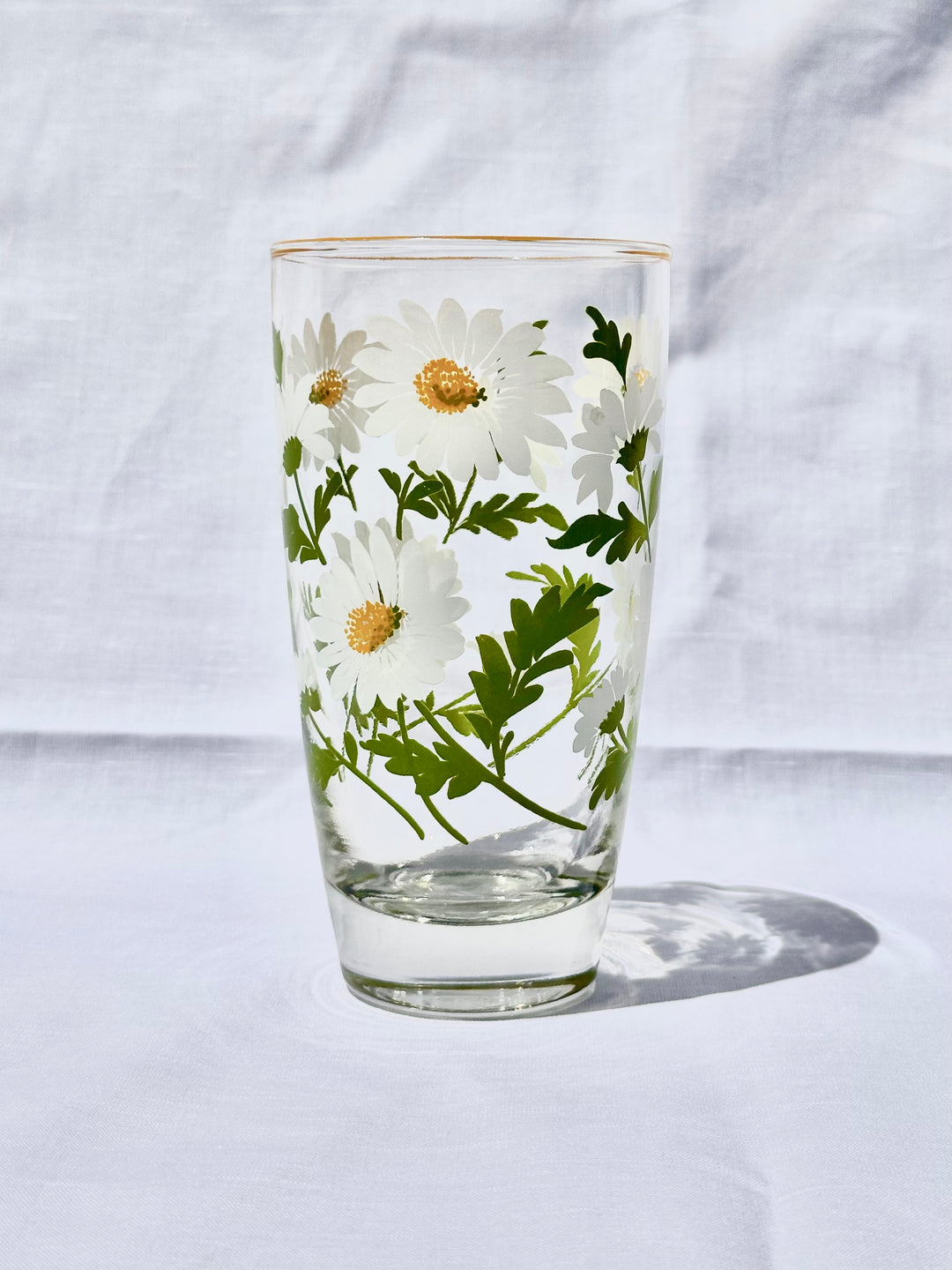 Vintage 1970's Libbey Daisy Glass Tumblers (Set of 2)