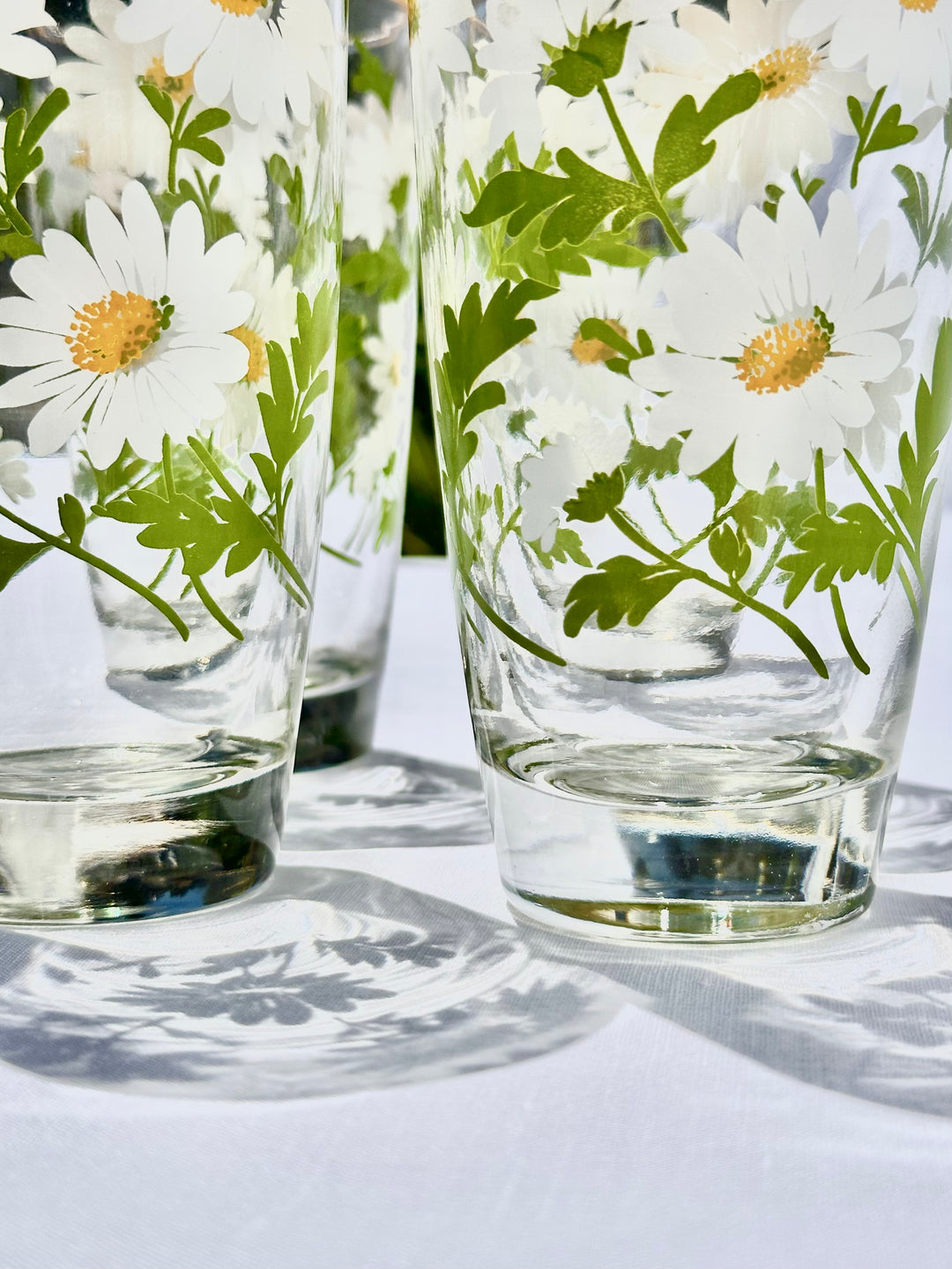 Vintage 1970's Libbey Daisy Glass Tumblers (Set of 2)