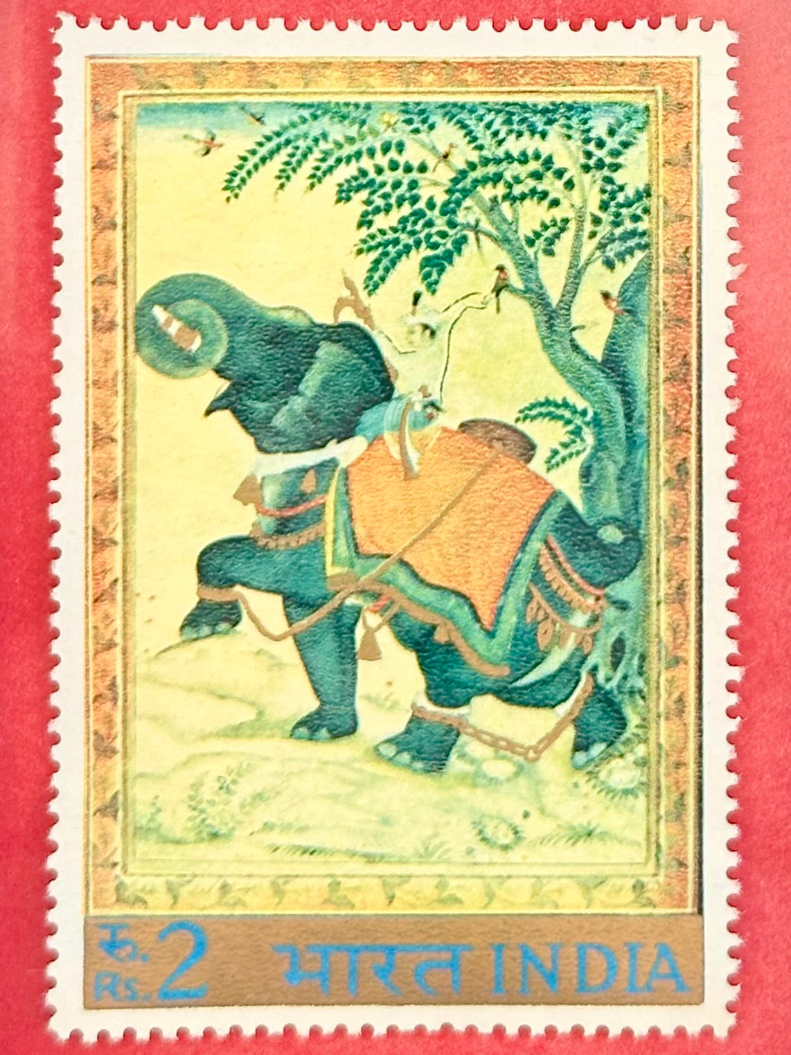 Framed Vintage Stamp, India