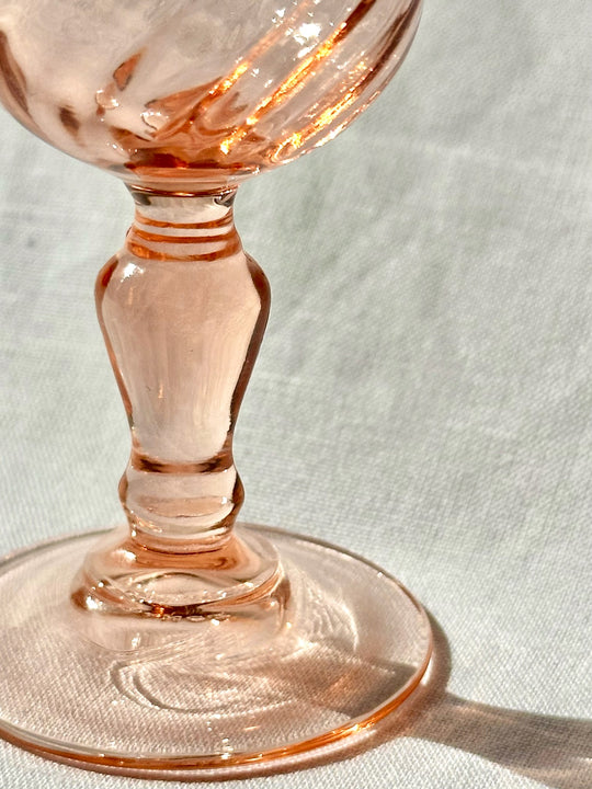 Vintage Pink Swirl Cordial Glass