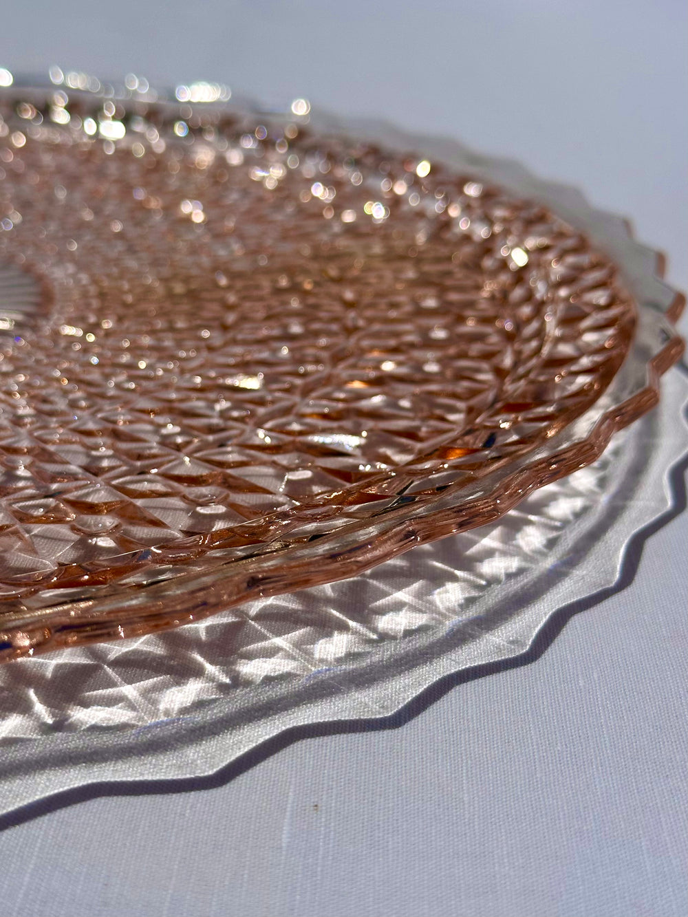 Vintage 1930s Jeanette Glass Cake Plate