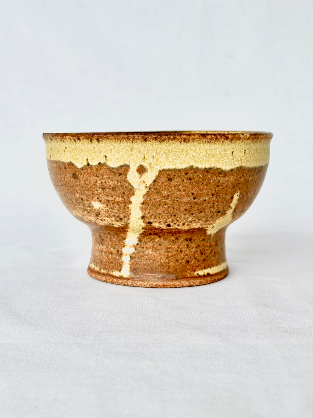 Vintage Handmade Ceramic Footed Bowl
