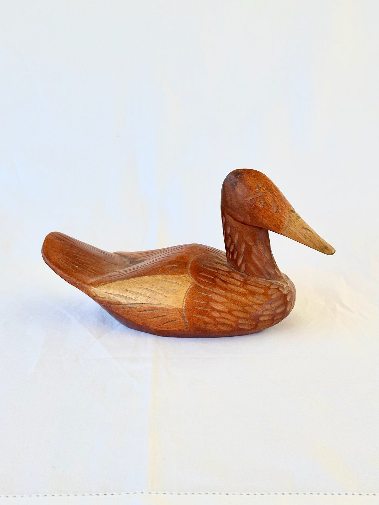 Vintage Hand-Carved Wooden Duck