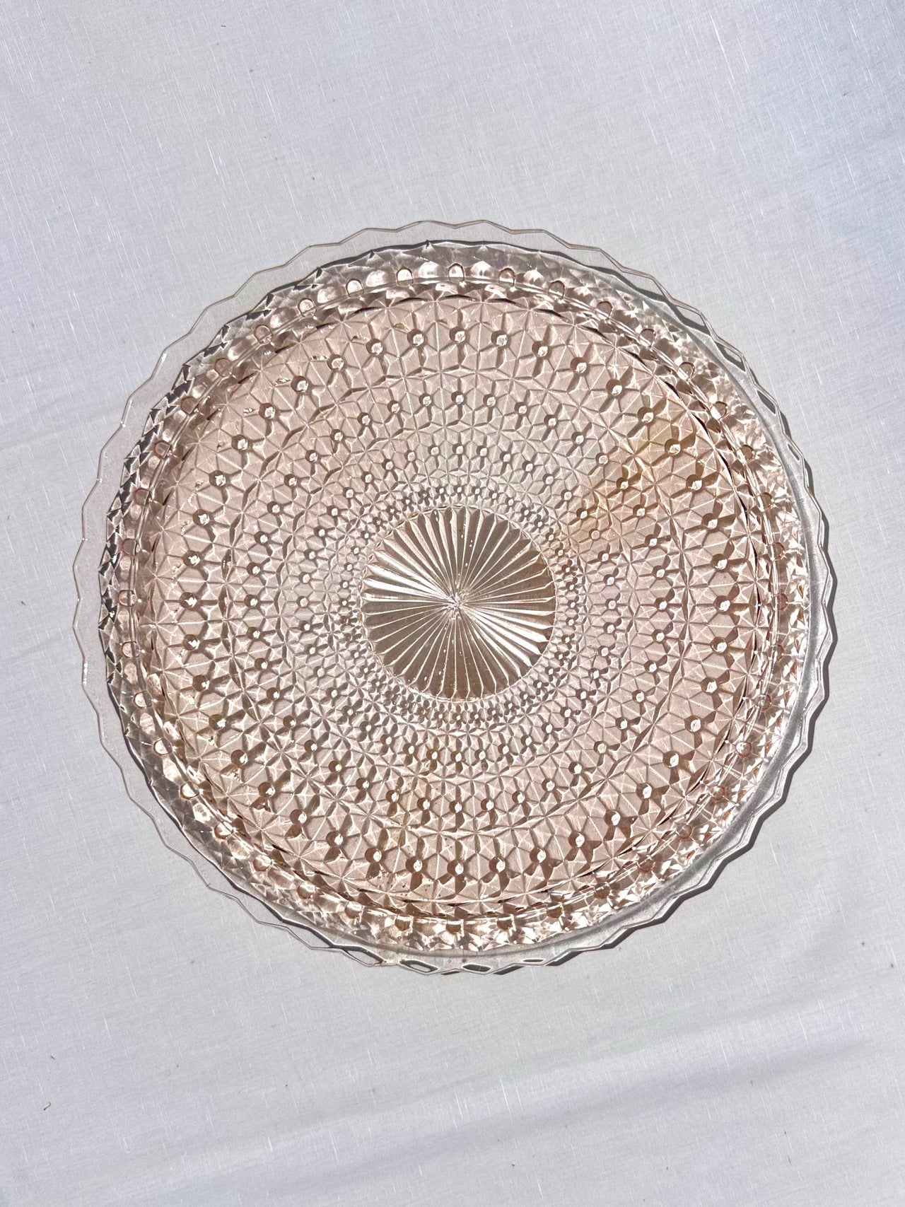 Vintage 1930s Jeanette Glass Cake Plate