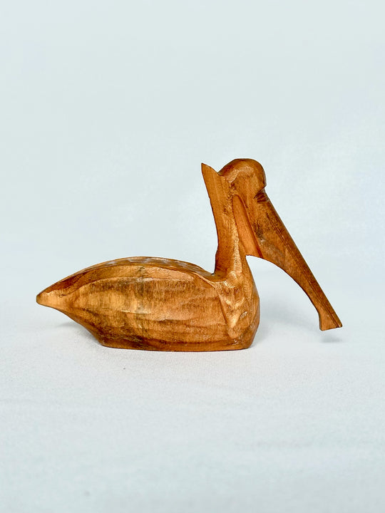 Vintage Hand Carved Wooden Pelican Statue