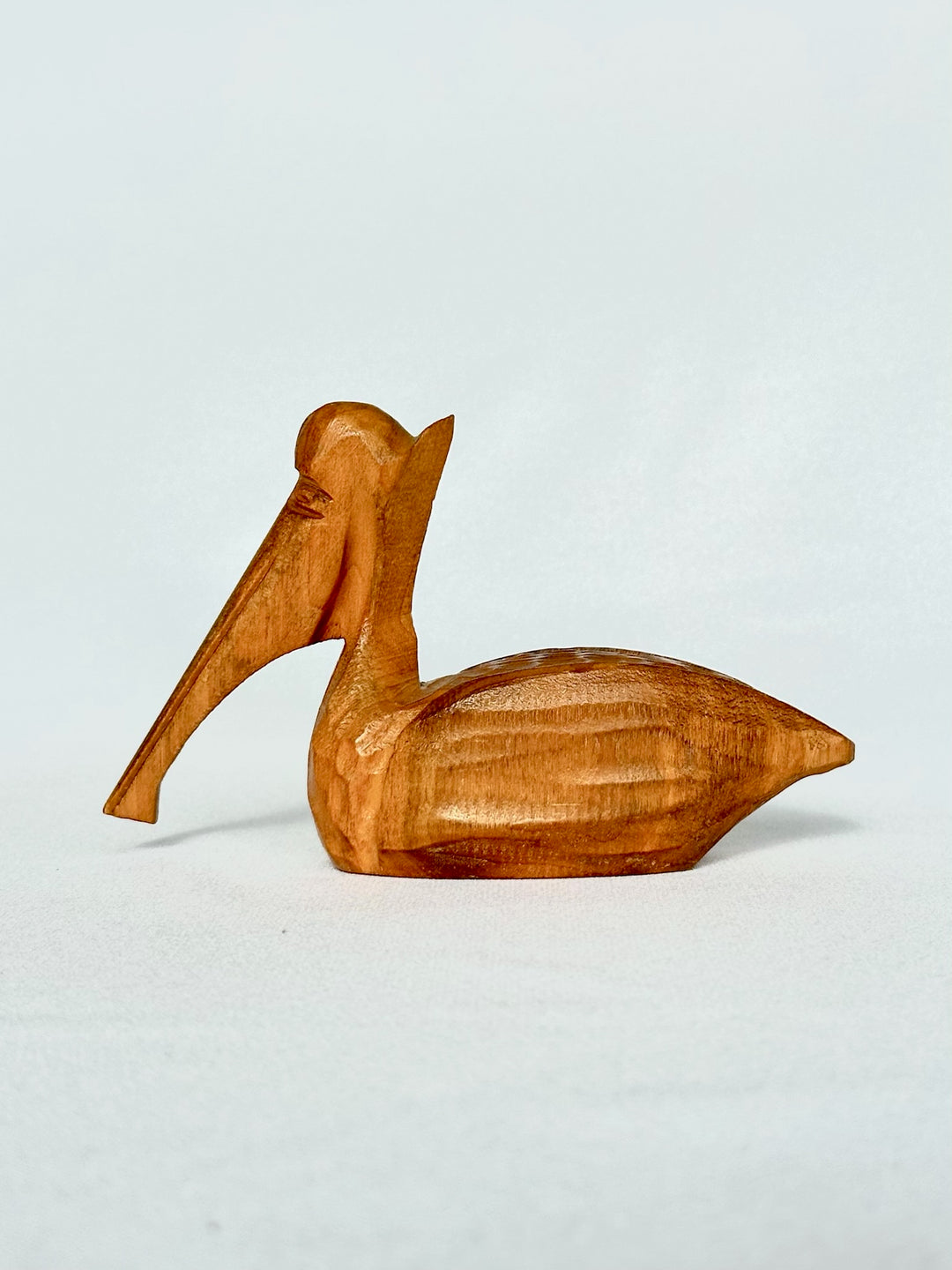 Vintage Hand Carved Wooden Pelican Statue