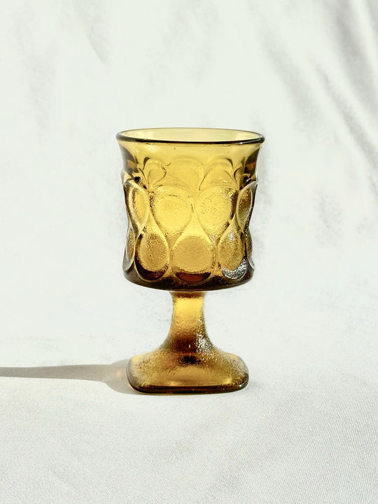 Vintage Textured Small Glass Goblets