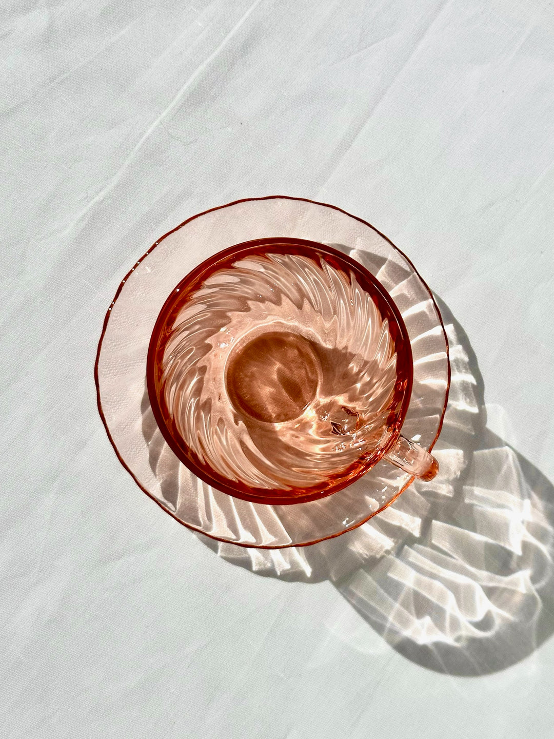 Vintage Pink Swirl Teacup and Saucer
