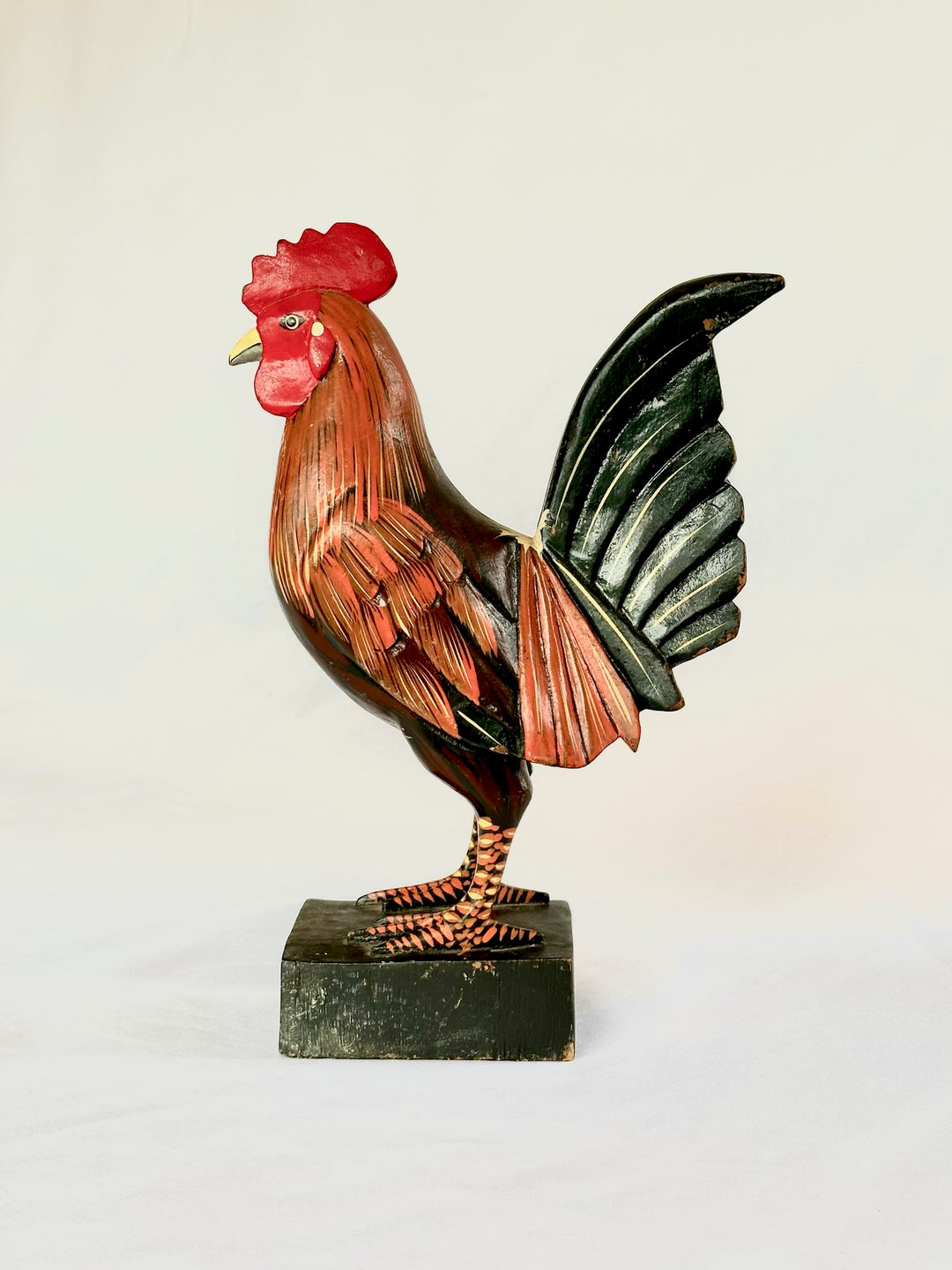 Hand-painted Wooden Rooster