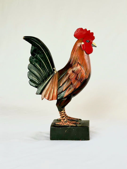 Hand-painted Wooden Rooster