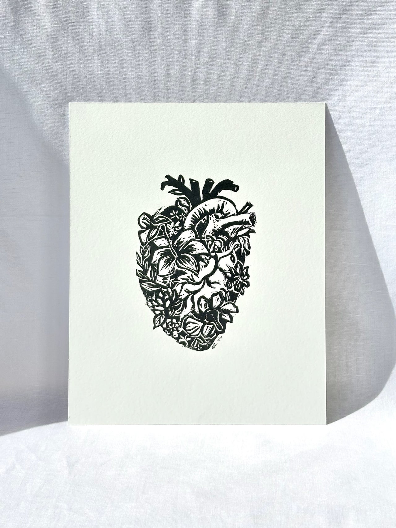 Corazón Block Print