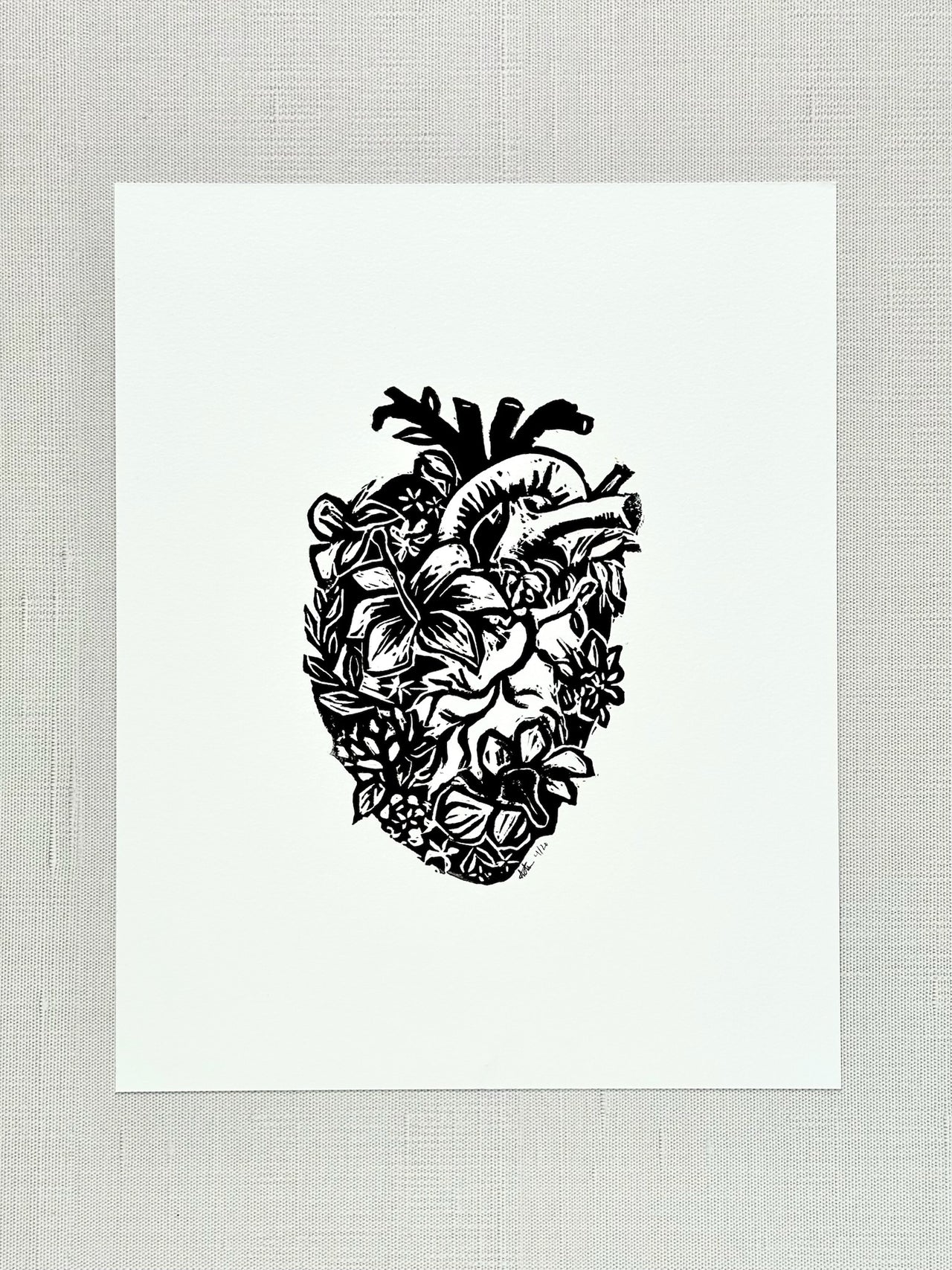 Corazón Block Print