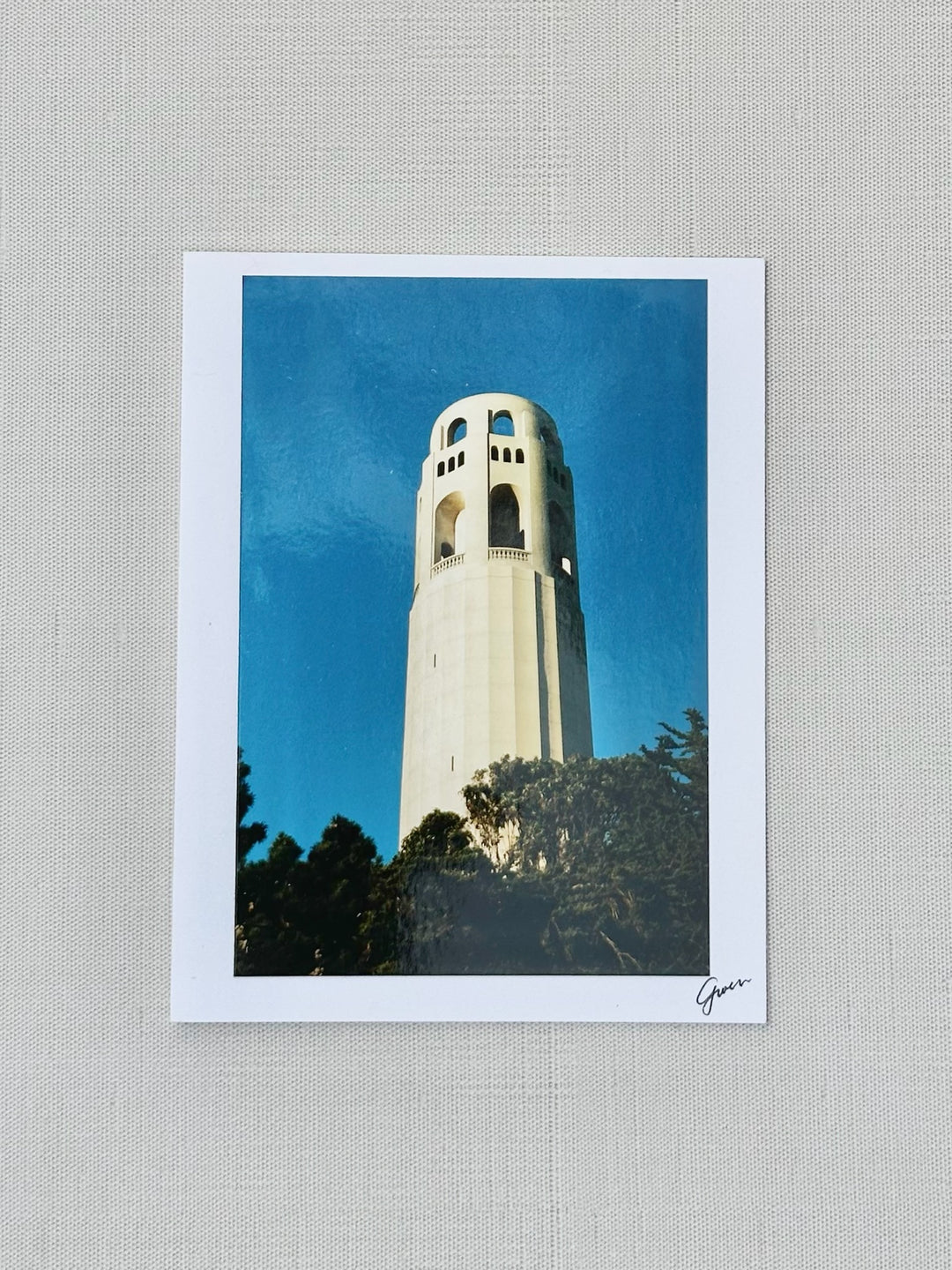 Handmade Vintage Photo Card (Coit Tower)
