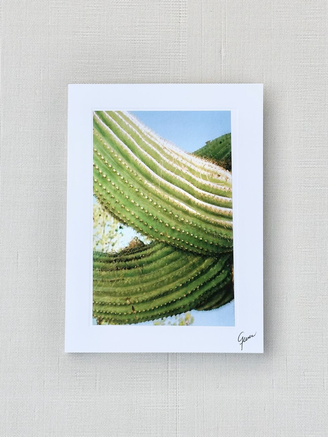 Handmade Vintage Photo Card (Twin Saguaro)